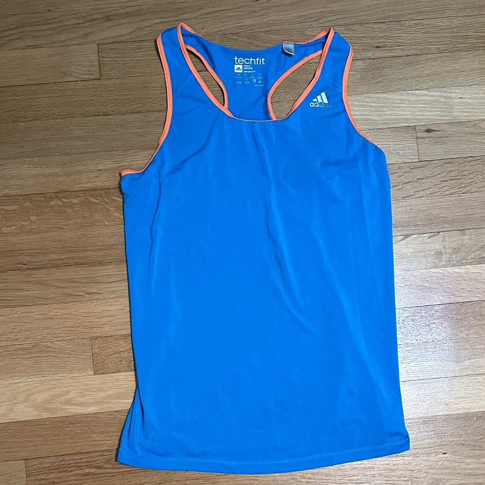 Adidas Blue Tank with Orange Accents Size M